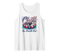 Chill The Fourth out Funny Husky Dog Lover Owner 4th of July Camiseta sin Mangas