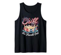 Chill The Fourth out Funny Pug Dog Lover USA 4th of July Camiseta sin Mangas