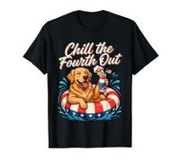 Chill The Fourth out Goldendoodle Patriotic Summer Fun Camiseta