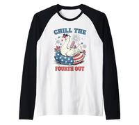 Chill The Fourth out Patriotic Goose - Flotador de Piscina para el 4 de Julio Camiseta Manga Raglan