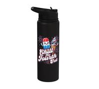 Chill The Fourth Out - Patriótico 4 de julio Día de la Independencia Stainless Steel Insulated Water Bottle