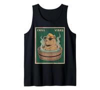 Chill Vibes Capybara Remojando Cool Relajante Chillin Capy Camiseta sin Mangas