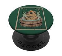 Chill Vibes Capybara Remojando Cool Relajante Chillin Capy PopSockets PopGrip Adhesivo