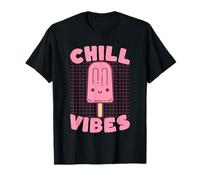 Chill Vibes Ice Pop Lindo gráfico Kawaii Camiseta