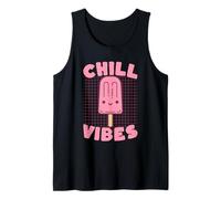 Chill Vibes Ice Pop Lindo gráfico Kawaii Camiseta sin Mangas