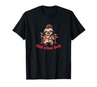 Chill Vibes Only Perezoso Rock and Roll Camiseta