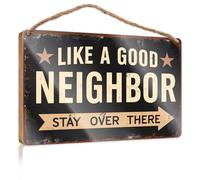 Chill Wood Sign Like A Good Neighbor Stay Over There - Juego de decoración de baño para cocina (23 x 35 cm)