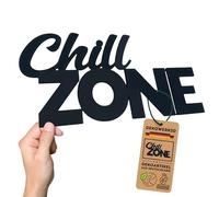 Chill Zone Cartel para pared o puerta - Chillzone - Decoración de pared para sala de estar - decoración de pared relax - Señal de pared - Chiller Schilder - Pegatinas - Letras de pared de plástico (L)