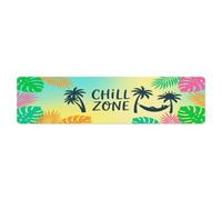 Chill Zone Hamaca Siesta Panel Metal Cartel de hojalata | Decoración de pared para cafetería, club, jardín, póster de metal de 16 x 4 pulgadas