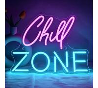 Chill Zone - Letreros de neón para decoración de pared, luz LED de neón regulable, alimentación USB, letreros de luz para el hogar, sala de juegos, bar, dormitorio, arte de pared, decoración de cueva