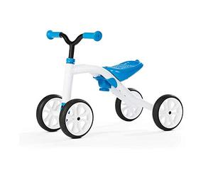 Chillafish Quadie Stable, 4 ruedas para niños de 1 a 3 años, 3 posiciones de asiento, Grow-with-me, con almacenamiento de galletas en el asiento, ruedas silenciosas que no dejan marcas y pegatinas personalizadas, azul