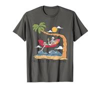 Chilled To The Bone - Camiseta de Cerveza con diseño de Esqueleto Tropical Camiseta, Hombre, Asfalto, M