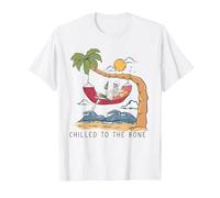 Chilled To The Bone - Camiseta de Cerveza con diseño de Esqueleto Tropical Camiseta, Hombre, Blanco, 3XL
