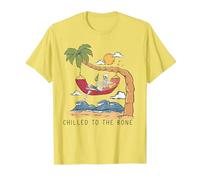 Chilled To The Bone - Camiseta de Cerveza con diseño de Esqueleto Tropical Camiseta, Hombre, Limón, XXL