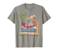 Chilled To The Bone - Camiseta de Cerveza con diseño de Esqueleto Tropical Camiseta, Hombre, Pizarra, XXL