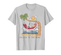 Chilled To The Bone - Camiseta de Cerveza con diseño de Esqueleto Tropical Camiseta, Hombre, Plata, XL