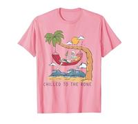 Chilled To The Bone - Camiseta de Cerveza con diseño de Esqueleto Tropical Camiseta, Hombre, Rosado, M