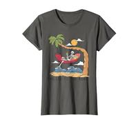 Chilled To The Bone - Camiseta de Cerveza con diseño de Esqueleto Tropical Camiseta, Mujer, Asfalto, 3XL