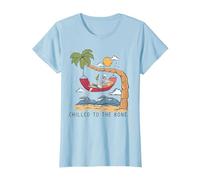Chilled To The Bone - Camiseta de Cerveza con diseño de Esqueleto Tropical Camiseta, Mujer, Azul Bebé, XL