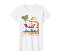 Chilled To The Bone - Camiseta de Cerveza con diseño de Esqueleto Tropical Camiseta, Mujer, Blanco, 3XL