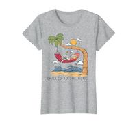 Chilled To The Bone - Camiseta de Cerveza con diseño de Esqueleto Tropical Camiseta, Mujer, Gris Jaspeado, S