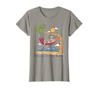 Chilled To The Bone - Camiseta de Cerveza con diseño de Esqueleto Tropical Camiseta, Mujer, Pizarra, XS