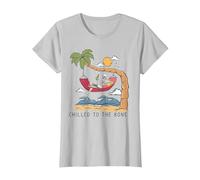 Chilled To The Bone - Camiseta de Cerveza con diseño de Esqueleto Tropical Camiseta, Mujer, Plata, M