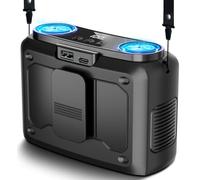 chillgo Ventilador de cintura portátil, ventilador de cuello recargable con diseño de doble ventilador, color negro