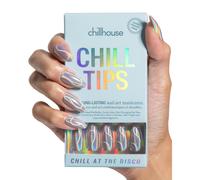 Chillhouse Chill Tips Signatures Kit de uas a presin Chill at the Disco - 24 formas y tamaos de uas Lima y pulidor de doble cara Barra para c