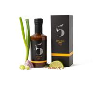 Chilli No.5 Jamaican Jerk Hot BBQ Sauce, galardonada, exclusiva mezcla de cinco chiles, superalimentos saludables, vegana, sin gluten, sin colorantes ni saborizantes artificiales, botella de 200 ml