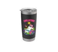 Chillicorn - Flotador de piscina divertido unicornio para vacaciones de verano Vaso térmico de acero inoxidable de doble pared