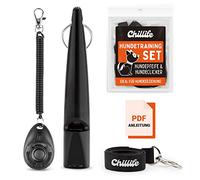 Chillife Kit de Entrenamiento ultrasónico para adiestrar Perros Compuesto por Silbato y clicker Profesional, antiladridos y para una educación Moderna de Cachorros