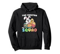 Chillin con mi escuadrón Eggstra Tripulación de huevos Bunny Funny Easter Sudadera con Capucha