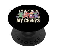 Chillin con MIS Creeps Divertido Halloween Amigos Meme PopSockets PopGrip Adhesivo