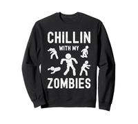 Chillin con Mis Zombies Divertido Halloween Zombie Sudadera