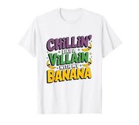 Chillin' Like a Villain with My Banana Divertido diseño Retro Camiseta