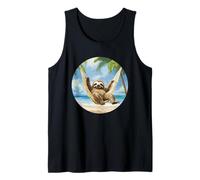 Chillin' Sloth en una hamaca para amantes de la playa y las vacaciones Camiseta sin Mangas