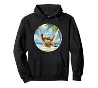 Chillin' Sloth en una hamaca para amantes de la playa y las vacaciones Sudadera con Capucha