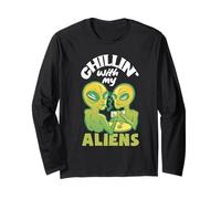 Chillin with My Aliens Halloween Divertido Manga Larga