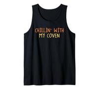 Chillin with My Coven Halloween Funny Witch Temporada Espeluznante Camiseta sin Mangas