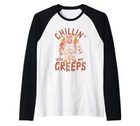 Chillin' with My Creeps, Divertida Fiesta de Halloween, Monster Zombie Camiseta Manga Raglan
