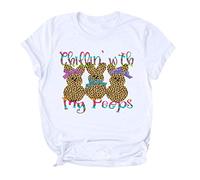 Chillin' with My Osterhlieben - Camiseta para mujer con estampado de leopardo, Blanco, S