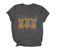 Chillin' with My Osterhlieben - Camiseta para mujer con estampado de leopardo, gris, XL