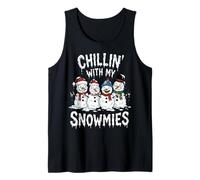 Chillin with My Snowmies Funny Christmas Snowman Cute Camiseta sin Mangas