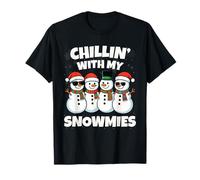 Chillin with My Snowmies Funny Snowman Christmas Men Women Camiseta