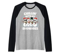 Chillin with My Snowmies Funny Snowman Christmas Men Women Camiseta Manga Raglan