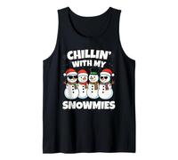 Chillin with My Snowmies Funny Snowman Christmas Men Women Camiseta sin Mangas