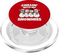 Chillin with My Snowmies Funny Snowman Christmas Men Women PopSockets PopGrip para MagSafe