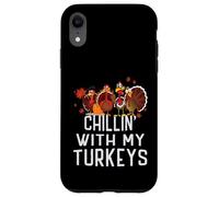 Chillin with My Turkeys Acción de Gracias Familia Niños Niñas Carcasa para iPhone XR