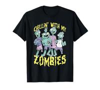 Chillin' with My Zombies Funny Halloween Zombie Lover Camiseta